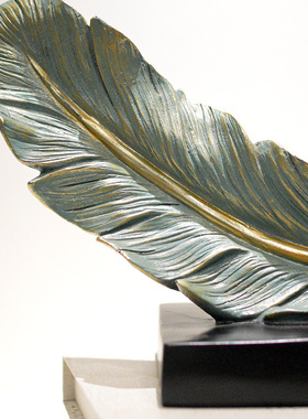 北欧简约羽毛摆件家居客厅工艺品办公室桌面小摆设酒柜玄关装饰品