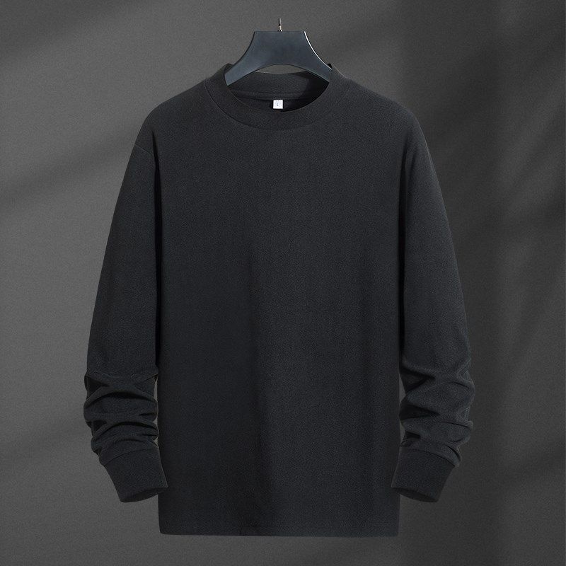 双面德绒打底衫男秋冬半高领保暖内衣加绒加厚大码胖子加肥加大