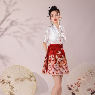 新中式轻国风马面裙女秋冬2025新款A字高腰显瘦小个子改良短裙子