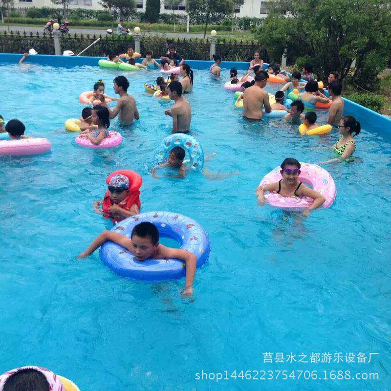 大PVC型移SZD0动充气娱泳池 室外移动游池泳池充气水水池水上乐设