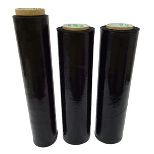 甄选PE黑色缠绕膜50cm宽pe工业打包膜拉伸缠绕膜遮光PE保护膜