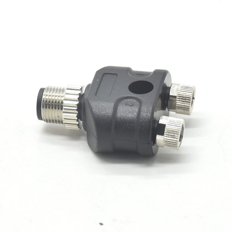 执行器传感器Y型分配器防水连接器M12-4P公头转M8-3芯母头转接头