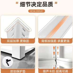 书架落地置物架多层一体靠墙家用铁艺收纳书柜儿童简易客厅铁架子