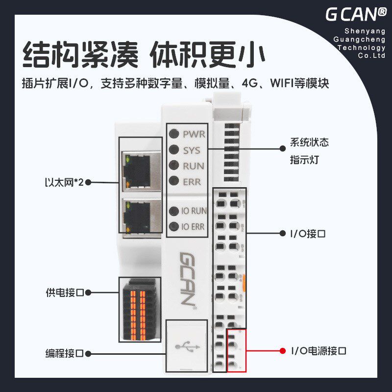plc工控自动化编程控制器国产可扩展16路带输入输出IO模块codesys
