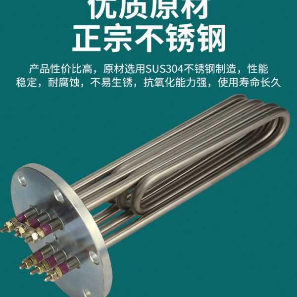 蒸汽机锅炉电加热器蒸烫机加热管 蒸汽发生器加热管法兰直径140MM