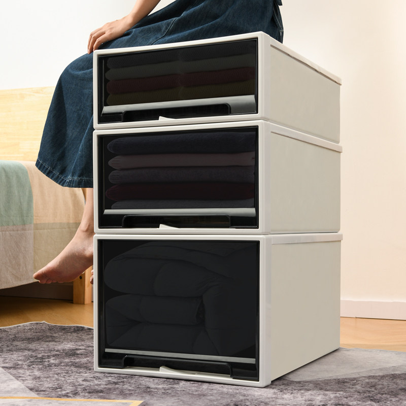 衣柜收纳箱抽屉式家用卧室衣物收纳柜子塑料储物盒大容量整理箱