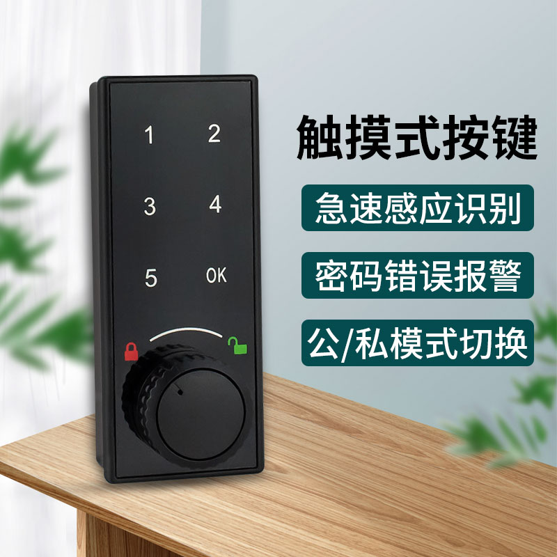智能电子触屏密码锁信报箱文件档案柜健身储物衣柜子门家用抽屉锁