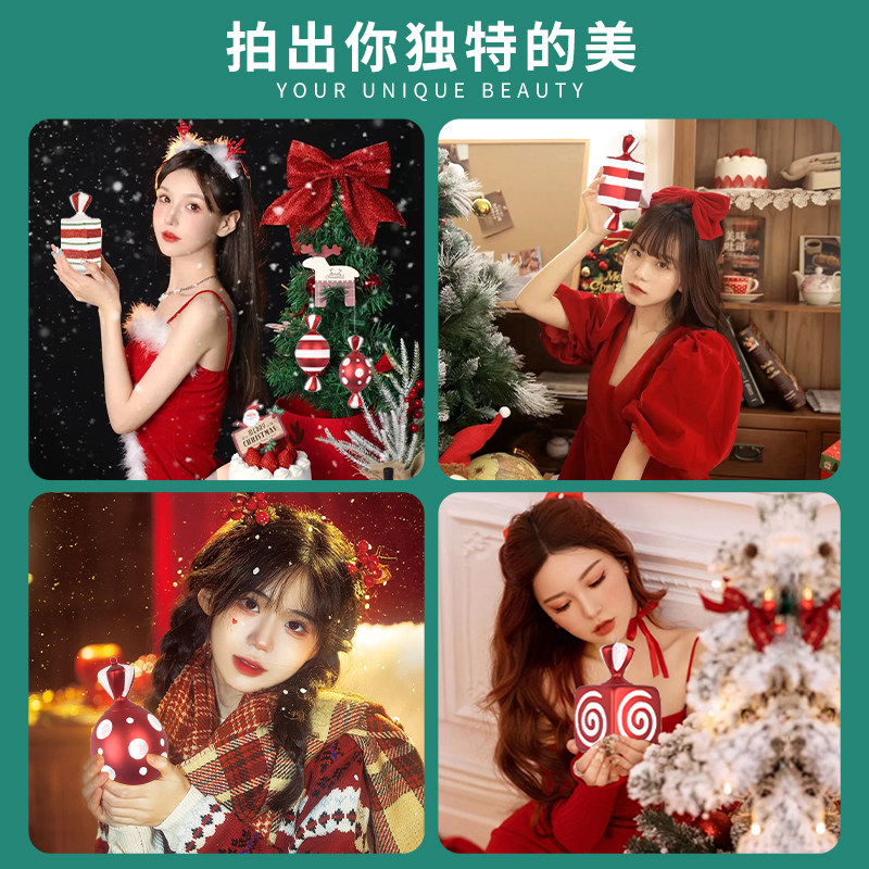 耶诞节装饰用品彩色糖果吊饰耶诞树挂饰儿童拍照道具橱窗悬吊式天