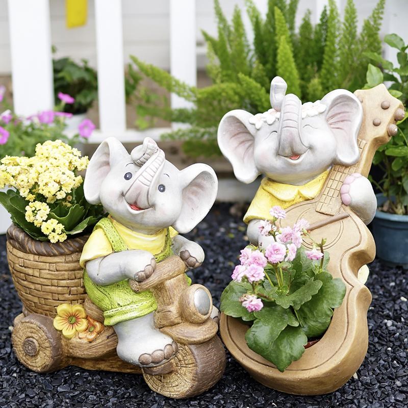 创意大象造型花盆花园庭院露台院子幼儿园造景布置装饰景观摆件