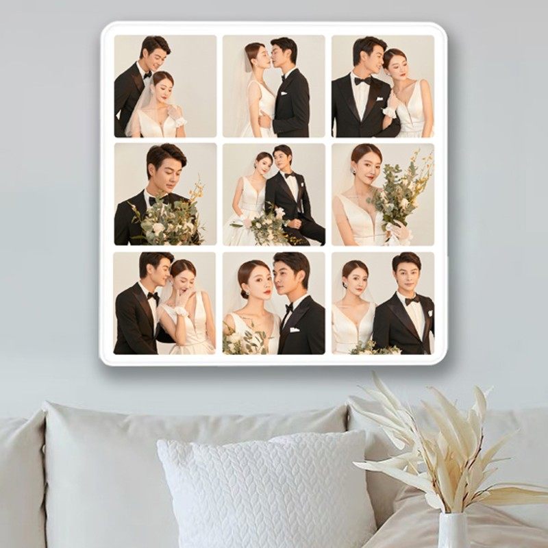 九宫格相框 挂墙婚纱照9宫格水晶放大制作宝宝儿童生活照来图定制,家居饰品,相框/画框,淘宝优惠券,粉丝福利购,淘宝优惠卷