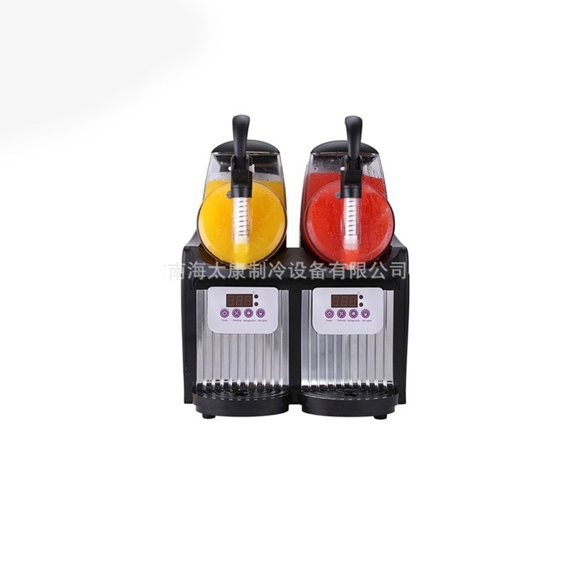 小型全自动双缸雪泥机雪融机迷你雪融机冷饮机商用果汁饮料机