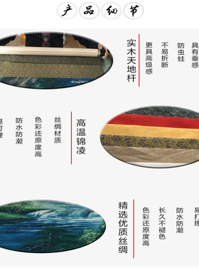 客厅老房子四大神兽麒麟献瑞装饰画玄关竖版招财卷轴装饰挂画壁画