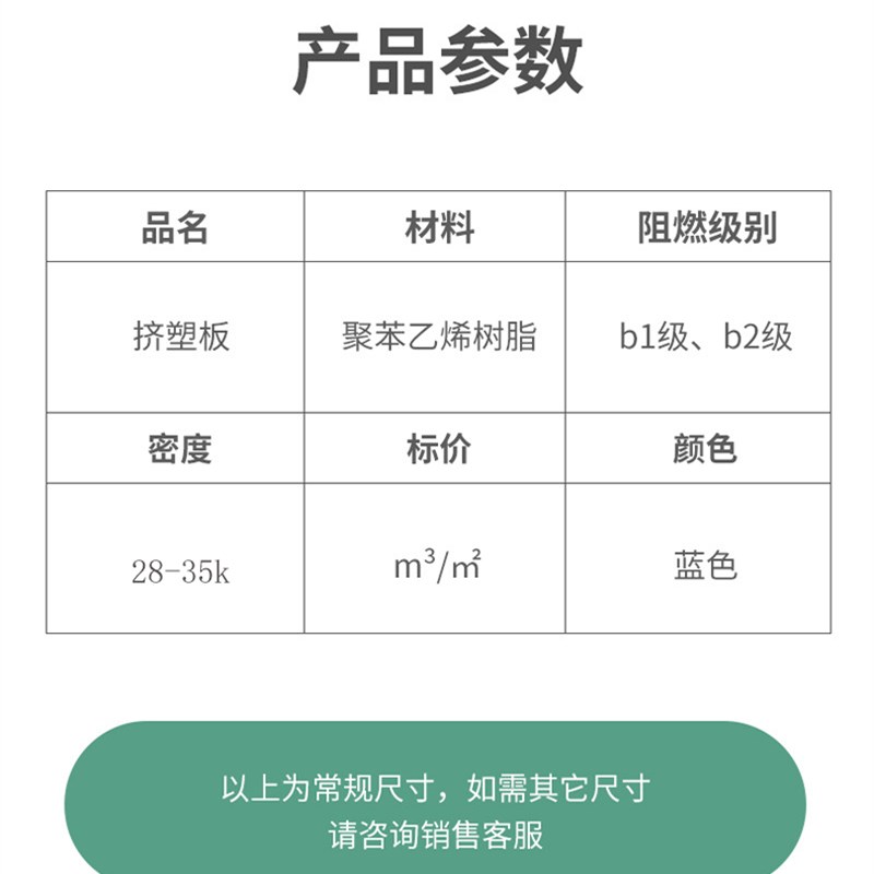B1B2级XP挤塑板5cm冷库内外墙填缝地下室屋顶保温隔热0mm-100mm