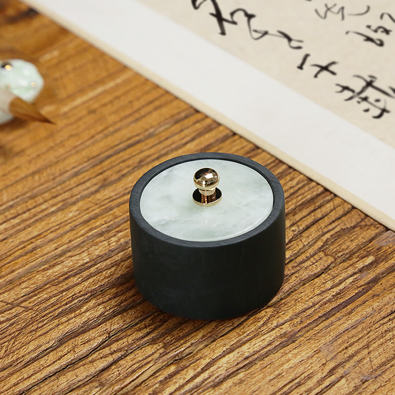 赋比兴 赋比兴 国家非遗 玉石带盖小砚台 小楷书法专用带盖迷你罗