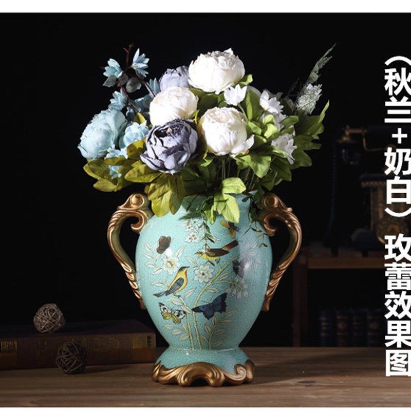 新款欧式复古仿真牡丹 假 绢 瓶装饰品 客厅艺,家居饰品,仿真花/假花,淘宝优惠券,粉丝福利购,淘宝优惠卷