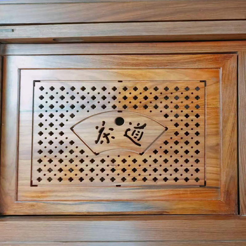 花梨木中式实木茶盘嵌入式茶几茶台茶桌漏水板宫廷风套装茶具直销