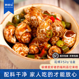鲜叔公麻辣花螺2kg盒装即食网红捞汁小海鲜腌制海螺海猪螺商用