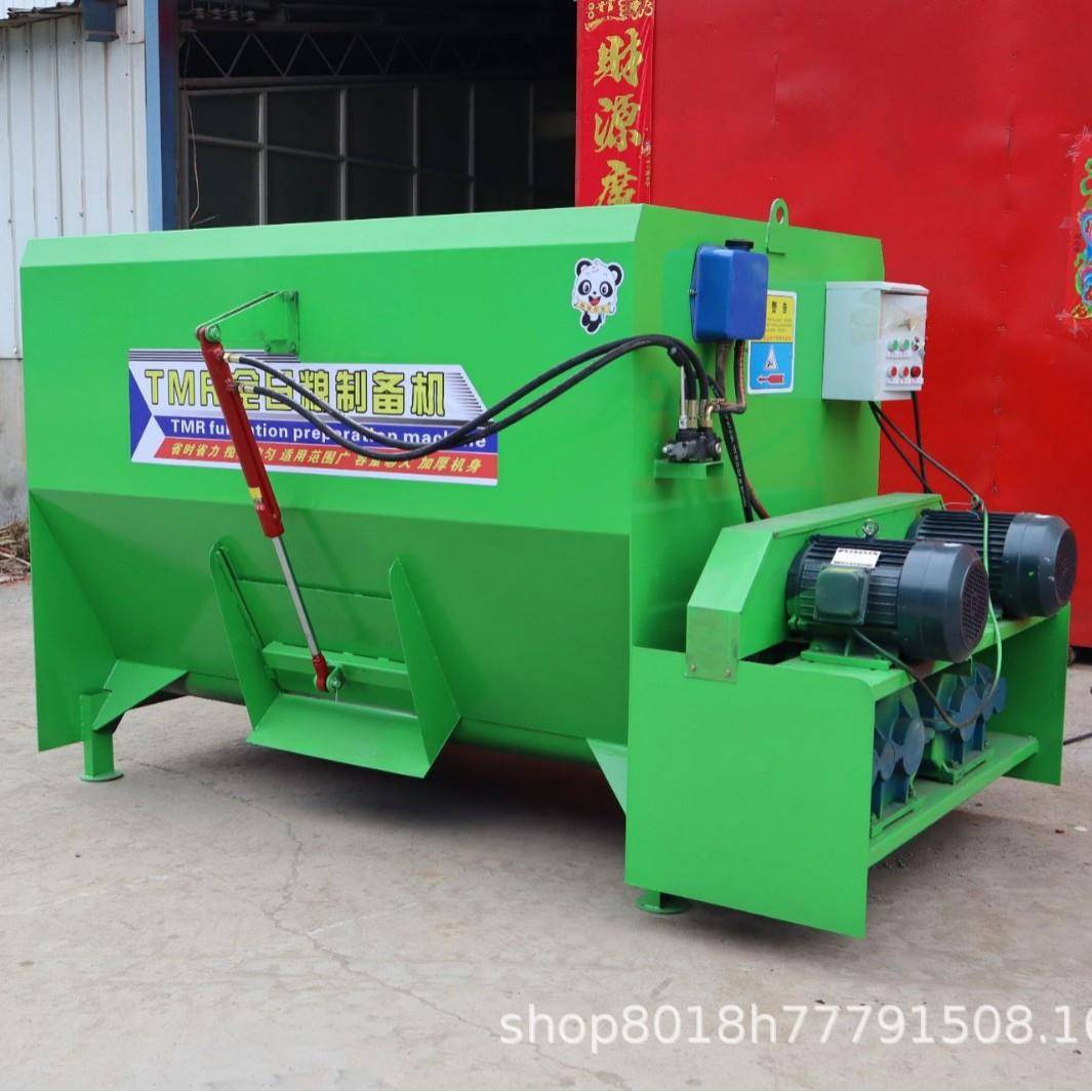 TMR全日粮饲料搅拌机双轴双减速机牛羊草饲料混合机揉丝粉碎一体