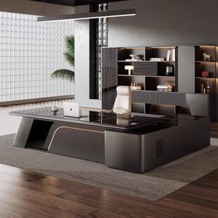 轻奢高级感老板桌办公桌总裁桌大班台简约现代董事长总经理办公桌