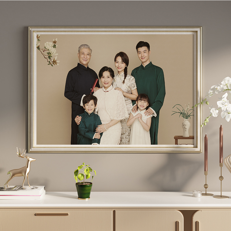 定制全家福相框挂墙大尺寸照片冲印放大J打印相片加裱婚纱照结婚