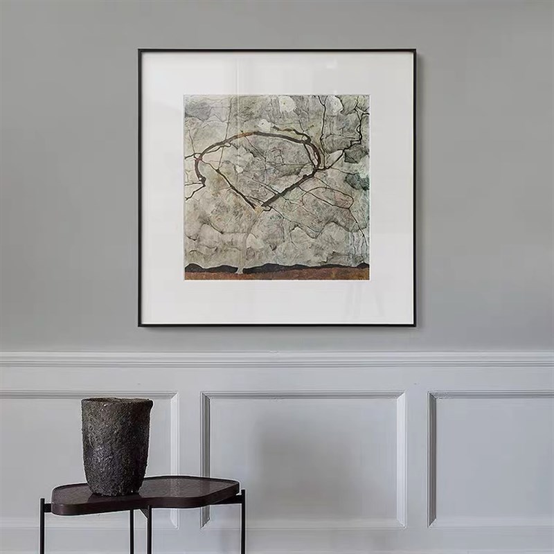 席勒 秋树 现h代抽象风景艺术装饰画客厅书房玄关过道壁画餐厅墙图片