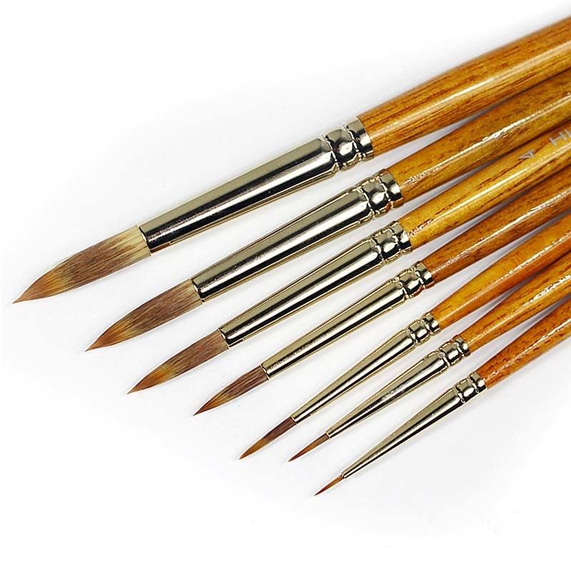 韩国华虹尼龙圆头水彩画笔刷 水粉丙烯油画笔颜料勾线毛笔装,文具电教/文化用品/商务用品,水彩笔,淘宝优惠券,粉丝福利购,淘宝优惠卷