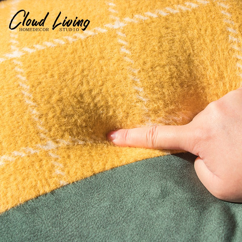 貂绒斜拼科技布抱枕酒店沙发靠枕样板间客厅靠垫民宿床上方枕