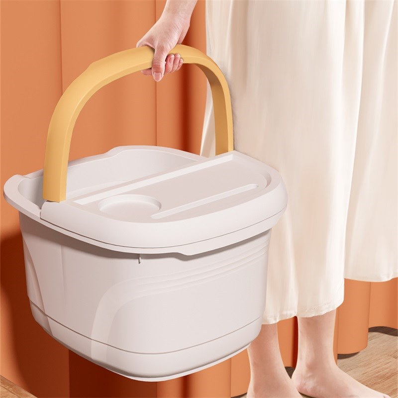 卡维瑞泡脚桶家用过小腿保温按摩足浴桶宿舍加高深桶塑料洗脚盆