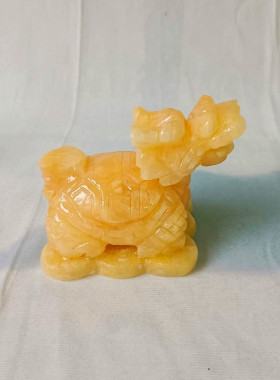 玉石龙龟黄玉龙头龟招财龙头龟客厅办公室角落玄关隔饰品