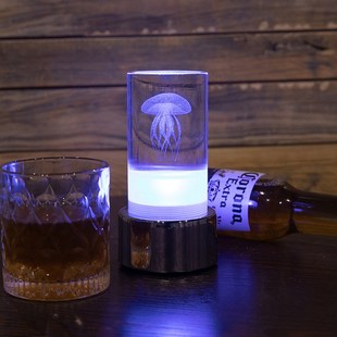 酒吧台灯led充电式创意水母个性咖啡厅氛围小夜灯吧桌灯