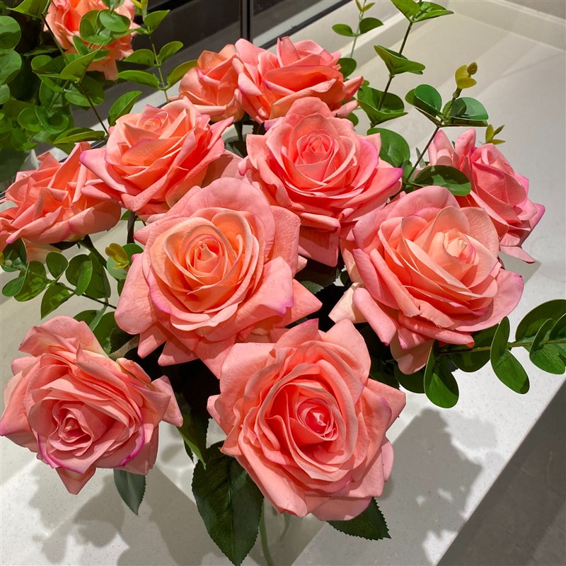 戴安娜玫瑰花 手感保湿 餐桌花 客厅花 仿真花