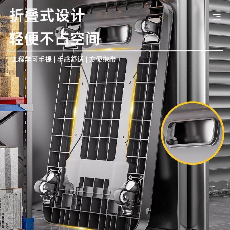 折叠小推车家用可携式取快递拉货搬运小拉车加厚仓库超市静音拉杆