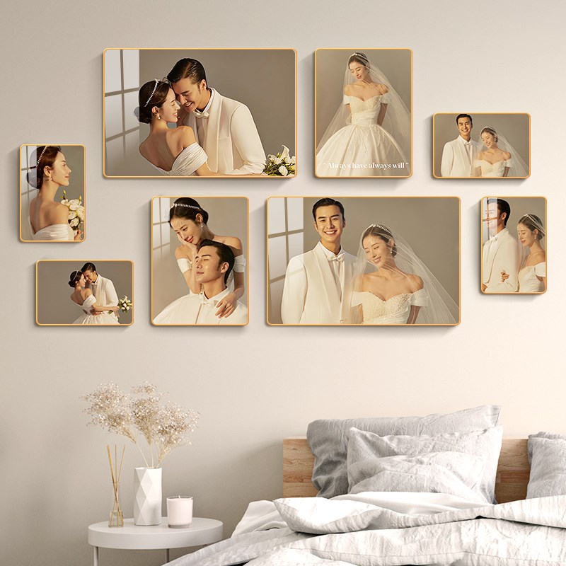 照片墙装饰创意婚纱照相框定制挂墙相册客厅沙发背景相片墙免打孔