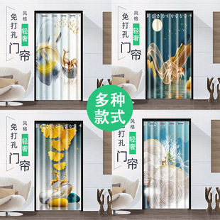 隔断帘定 门帘家用免打孔厨房n遮挡帘卧室空调挡F风防冷气门帘夏季