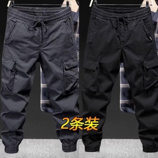 r束脚裤 秋冬季 男宽松大码 工装 加绒加厚多口袋劳保耐磨休闲工作 裤