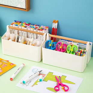 剪刀收纳盒幼儿园美工区区域材料整理盒剪刀架桌面分类笔筒放置架