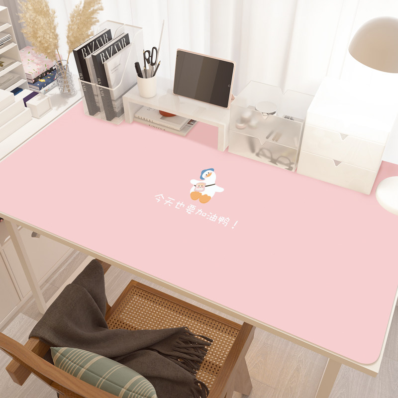 皮革纯色防水防油免洗桌布学生励志文字书桌垫学习桌子保护膜