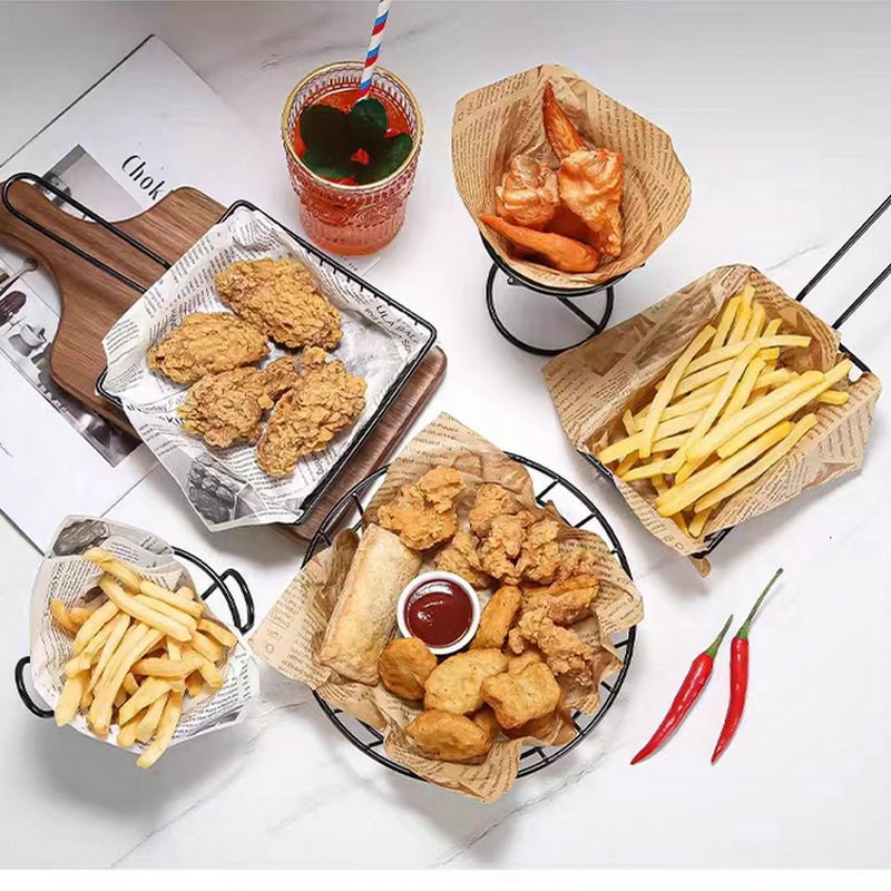 食物包装吸油纸牛皮防油纸炸鸡薯条披萨隔油纸烧烤垫纸商用烘焙纸