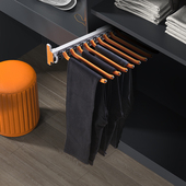 衣帽间功能抽拉裤 柜内顶装 架 架排伸缩内置滑轨抽拉式 裤