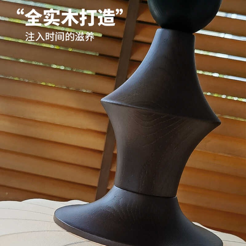 侘寂风中古卧室吊灯22新款氛围吊线灯高级感创意房间实木灯具