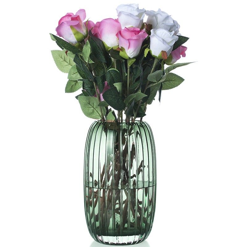 朗峰手作 DL立体竖条玻璃瓶 欧式插餐桌器 干百合装饰瓶,家居饰品,花瓶,淘宝优惠券,粉丝福利购,淘宝优惠卷