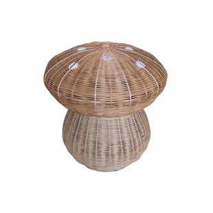 韩国藤编蘑菇感光控制暖光护眼儿童房独睡哺乳插电床头小夜灯