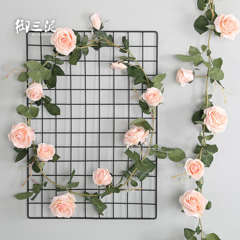 欧式仿真澳洲新西兰玫瑰藤条 壁挂吊篮月季花家居装饰假花仿真花