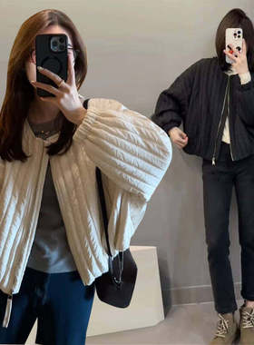 爆款高级感加厚女装外套2026春季新款休闲宽松棒球服轻薄棉服上衣