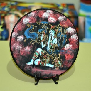 云南东巴木 丽江特色复古人物木刻画 客厅酒吧装饰画