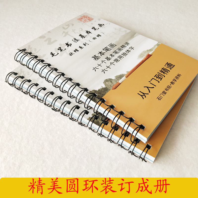 毛笔字帖楷书临摹 基本笔画独体字卡 带视频讲解教学双面塑封方便