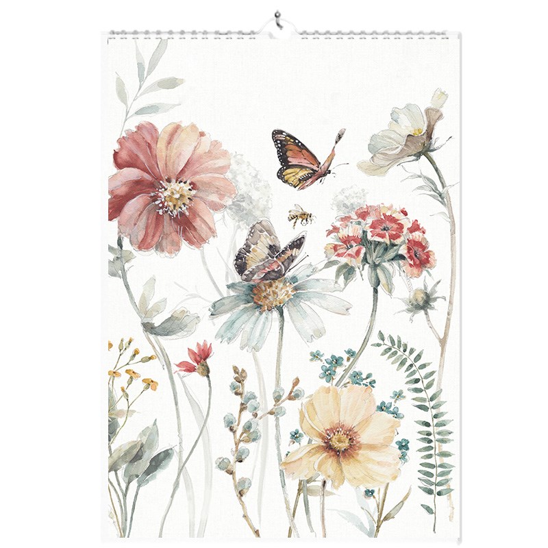 2年挂历蝶恋花手绘画In风家用挂墙优质大号日历月历公司定制