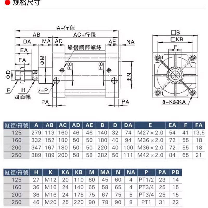 TWN台氣山耐斯标准气缸G缸径10行程xx75x100xx0x0