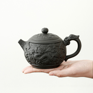紫砂龙凤壶手工泡茶壶家用大小容量仿古功夫茶具单壶套装 宇轩