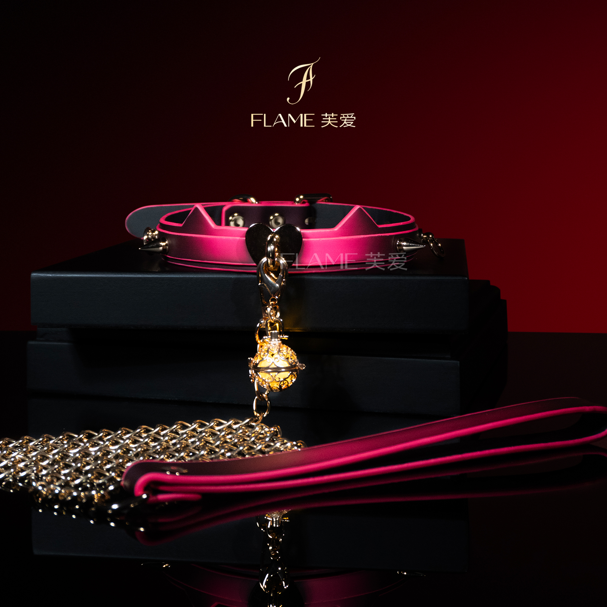 爱心项圈温感变色choker项牵引颈圈情侣饰品